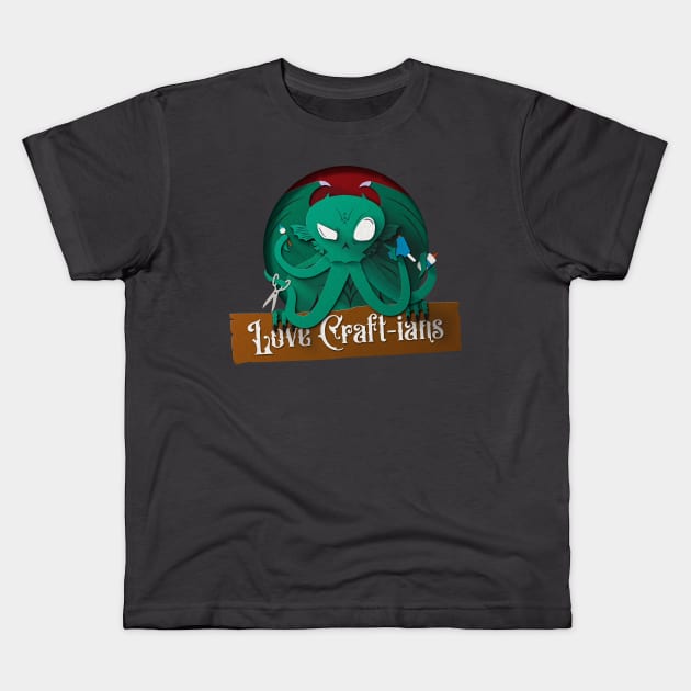 Love Craft-ians logo Kids T-Shirt by GeekStuffOG